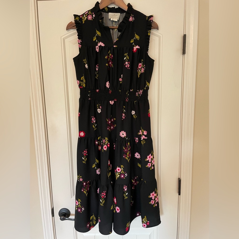 Kate Spade black floral dress in size medium.